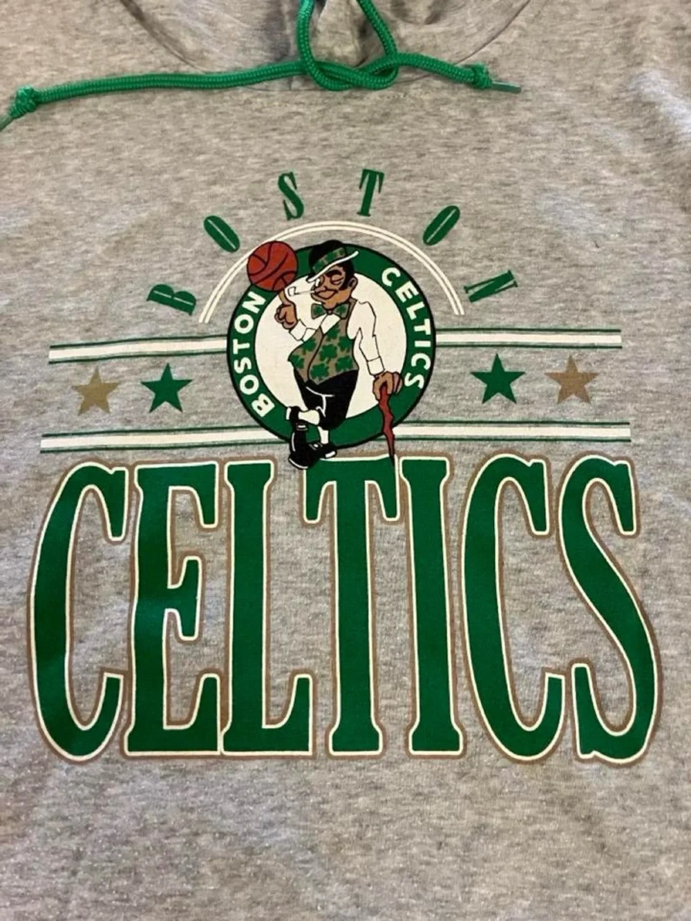 Vintage Y2K NBA Boston Celtics Gray Hoodie Sweatshirt Mens Large